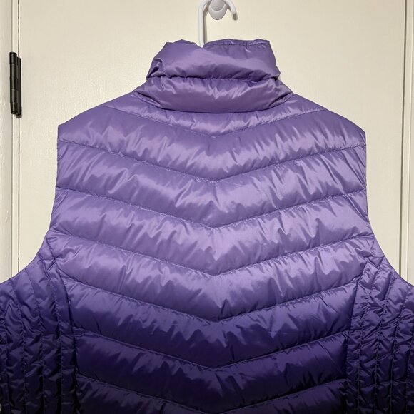 Talbots Women's Plus Full-Zip Purple Ombre Quilted Down Puffer Vest 2X Pockets - Picture 6 of 10